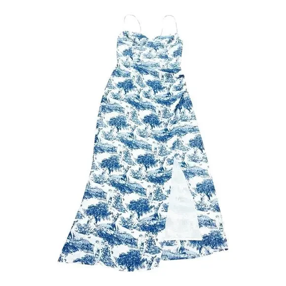Reformation Kourtney Midi Dress In Pastoral Print Blue White Size 6 - Picture 2 of 6